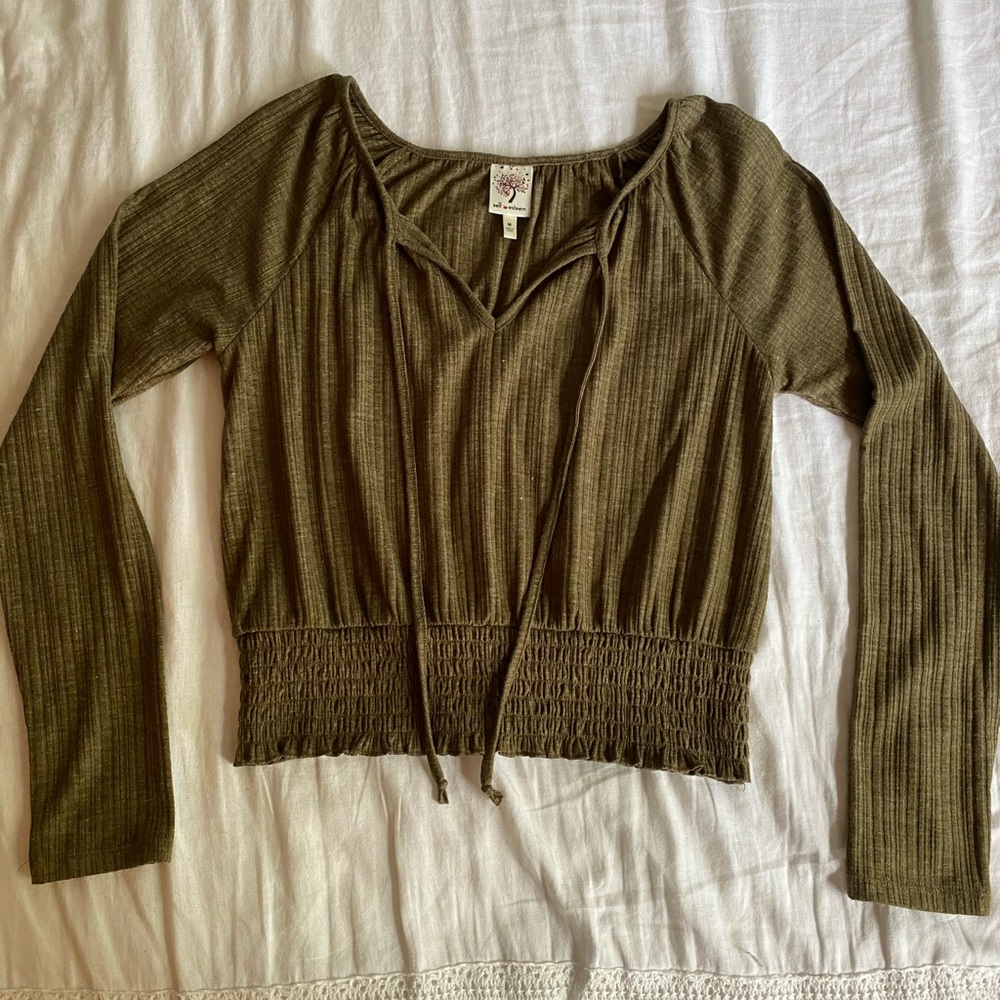 Army green blouse